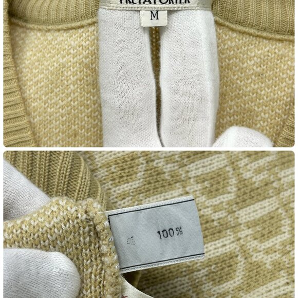 Christian Dior Vintage Logo Trotter Monogram Knit Vest #M Beige Wool [103477] - Picture 10 of 10